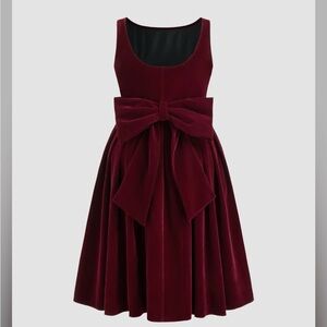 Cider VELVET BOAT NECK BOWKNOT MIDI DRESS CURVE & PLUS 0XL